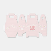 Retro Jonge Wilde Drie Roze Daisy Favor Doos Bedankdoosjes (Uitgevouwen)