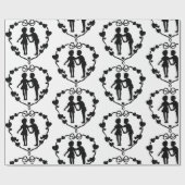 RETRO JONGEN EN EEN MEISJE IN EEN HART inpakpapier (Vlak)