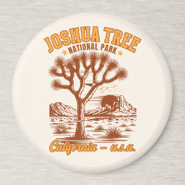 Retro Joshua Tree Illustration in Ochre Red Magneet