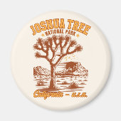 Retro Joshua Tree Illustration in Ochre Red Magneet (Voorkant)