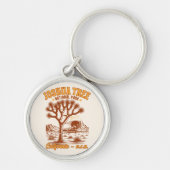 Retro Joshua Tree Illustration in Ochre Red Sleutelhanger (Voorkant)