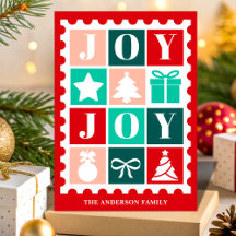 Retro Joy Kerst Postzegel