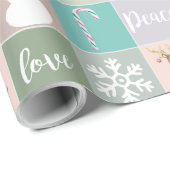 Retro Joy Schattigee Kerst Illustraties Pleinen Cadeaupapier (Rol Hoek)