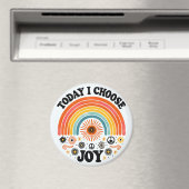Retro Joyful Rainbow Peace Magnet Kies Joy (Insitu (Vaatwasser))