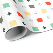 Retro Joyful Squares: Feestelijke Patronen Cadeaupapier (Rol Hoek)