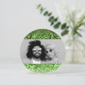 Retro Joyful Vibes Disco Ball Kerstfoto Feestdagenkaart (Staand voorkant)