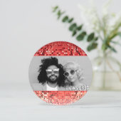 Retro Joyful Vibes Disco Ball Kerstfoto Feestdagenkaart (Staand voorkant)