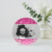 Retro Joyful Vibes Disco Ball Kerstfoto Feestdagenkaart (Staand voorkant)