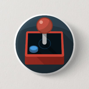 Retro Joystick, videogame met 80 stijlen, blijving Ronde Button 5,7 Cm
