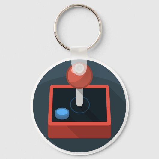 Retro Joystick, videogame met 80 stijlen, blijving Sleutelhanger (Voorkant)