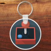 Retro Joystick, videogame met 80 stijlen, blijving Sleutelhanger (Voorkant)