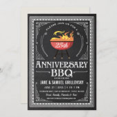Retro Jubileum BBQ Invitations Chalkboard Kaart (Voorkant / Achterkant)