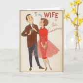Retro Jubileum card aan vrouw Kaart (Gele Bloem)