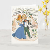 Retro Jubileum Wenskaart Kaart (Gele Bloem)