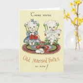 Retro Jubileum Wenskaart Kaart (Gele Bloem)