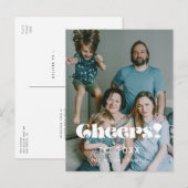  retro juichen voor nieuwjaarsfoto 2026 briefkaart (Voorkant / Achterkant)