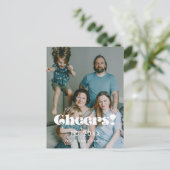  retro juichen voor nieuwjaarsfoto 2026 briefkaart (Staand voorkant)