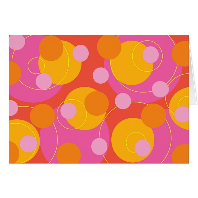 Retro Juicy Pink Stippen Funky Groovy Card (Voorkant Horizontaal)