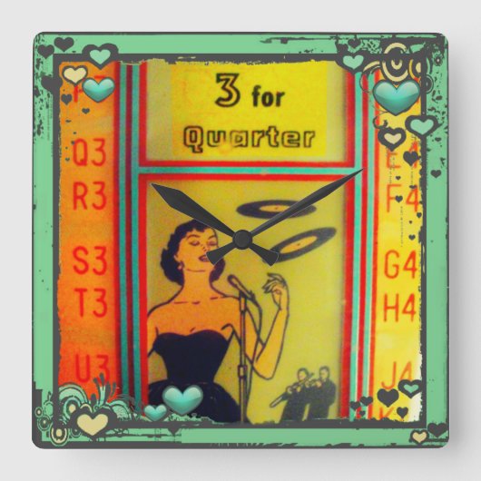Retro Juke Box Diner Clock Grote klok (Voorkant)