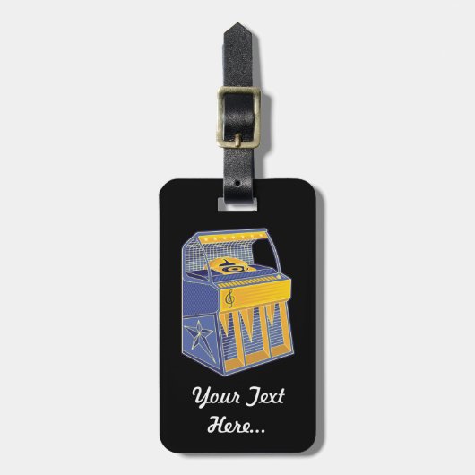 Retro Jukebox Bagagelabel (Voorkant verticaal)