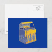 Retro Jukebox Briefkaart (Voorkant / Achterkant)