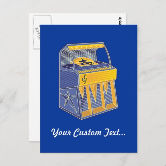 Retro Jukebox Briefkaart (Voorkant / Achterkant)