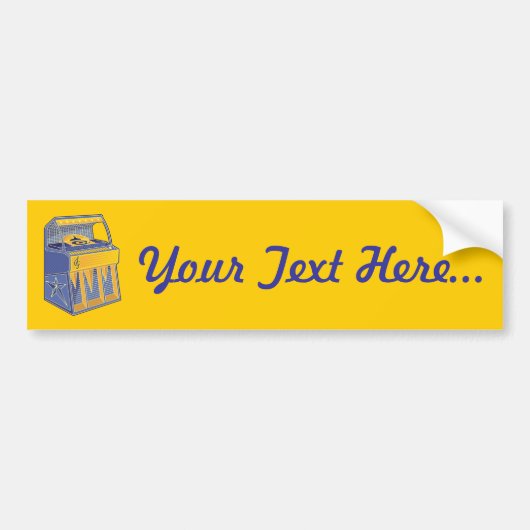 Retro Jukebox Bumpersticker (Voorkant)