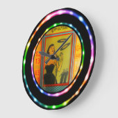 Retro Jukebox Fake Neon. Round Clock Grote Klok (Hoek)