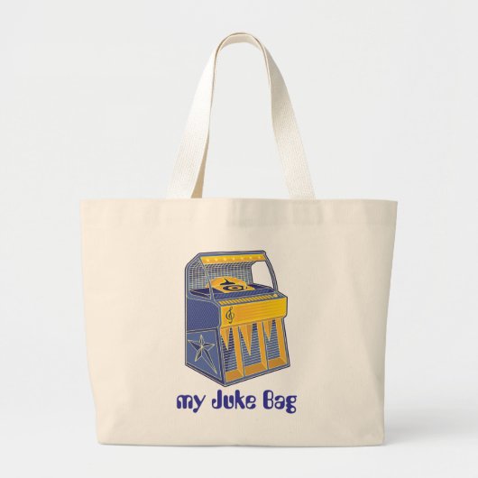 Retro Jukebox Grote Tote Bag (Voorkant)