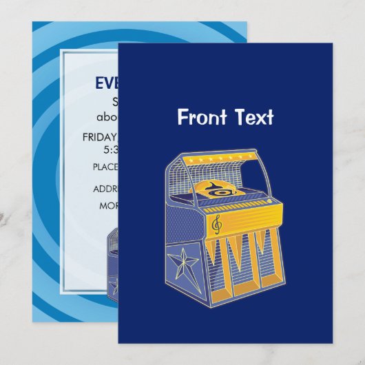 Retro Jukebox Kaart (Voorkant / Achterkant)