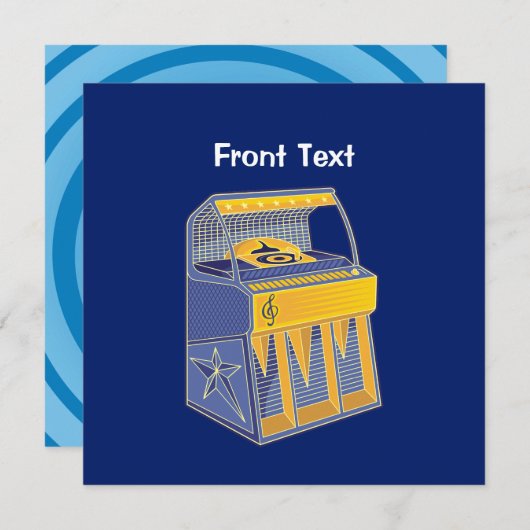 Retro Jukebox Kaart (Voorkant / Achterkant)