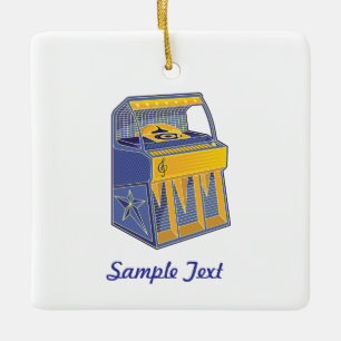 Retro Jukebox Keramisch Ornament