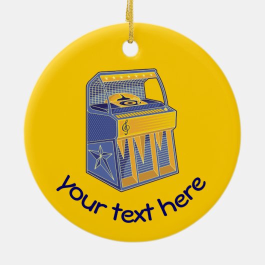 Retro Jukebox Keramisch Ornament (Achterkant)