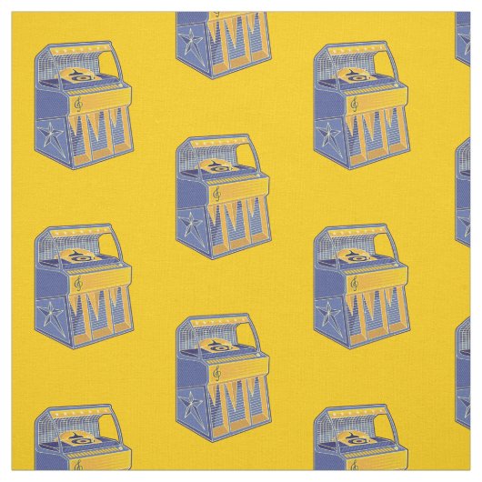Retro Jukebox Patroon Stof (Swatch)