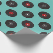 Retro Jukebox Records Patroon Cadeaupapier (Hoek)