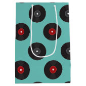 Retro Jukebox Records Patroon Medium Cadeauzakje (Achterkant)