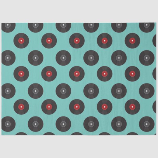 Retro Jukebox Records Patroon Tissuepapier (Voorkant)