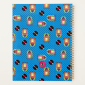 Retro Jukebox Vinyl Records Muziek Blauw Personali Planner (Achterkant)