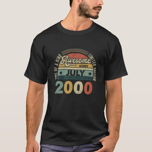  retro juli 2000 21St Birthday Gift 21 Jaar T-shirt (Voorkant)