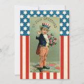  Retro juli 4th USA Young Uncle Sam Feestdagenkaart (Voorkant)
