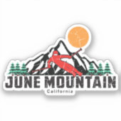 Retro June Mountain Ski Sticker (Voorkant)
