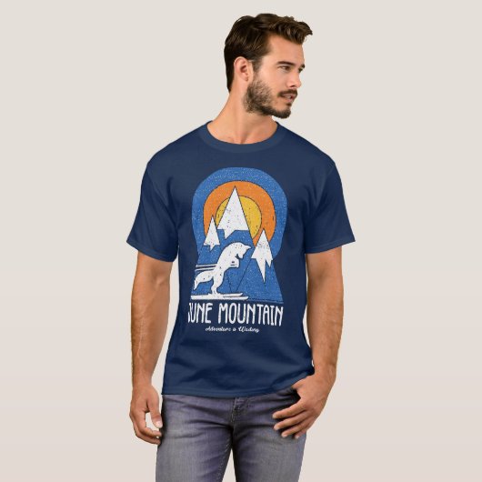 Retro June Mountain Ski White Fox T-shirt (Voorkant volledig)