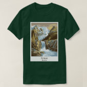 Retro Juneau Alaska waterval en gletsjer T-shirt (Design voorkant)