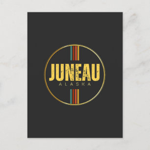 Retro  Juneau Stad Alaska State 70s Groovy Briefkaart