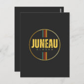 Retro  Juneau Stad Alaska State 70s Groovy Briefkaart (Voorkant / Achterkant)