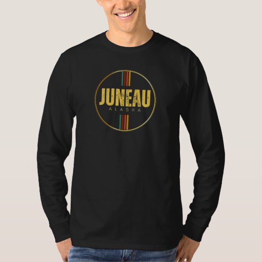 Retro  Juneau Stad Alaska State 70s Groovy T-shirt (Voorkant)