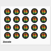 retro juneteenth 19 Afro-Amerikaanse vrijheid zwar Ronde Sticker (Vel)