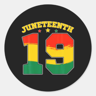 retro juneteenth 19 Afro-Amerikaanse vrijheid zwar Ronde Sticker