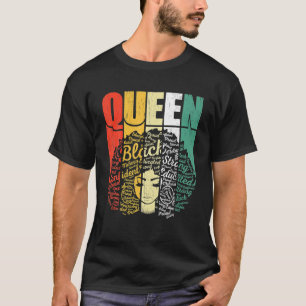 Retro Juneteenth Queen Melanin Moederdag Women T-shirt
