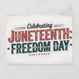 Retro Juneteenth Typography, Black Freedom Day Feestdagenkaart